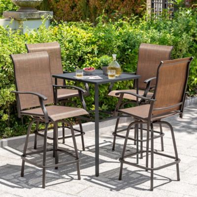 Image showing  5 pc. Outdoor Bar Set with Iron Table, SIB1372BK-H1012