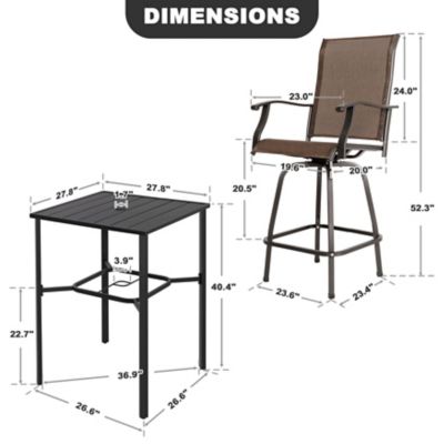 Image showing 5 th Nuu Garden 5 pc. Outdoor Bar Set with Iron Table, SIB1372BK-H1012