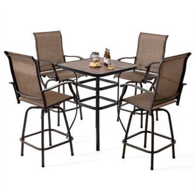 Image showing  5 pc. Outdoor Bar Set with Plastic Wood Table