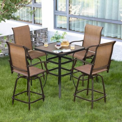 Image showing  5 pc. Outdoor Bar Set with Plastic Wood Table