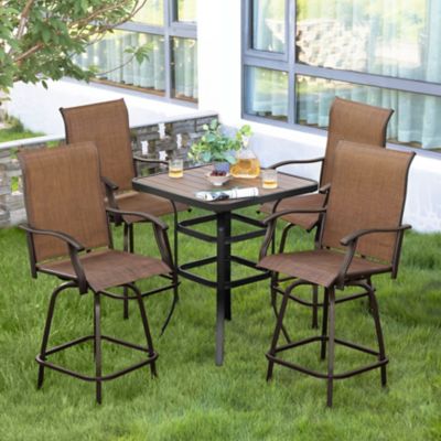 Image showing  5 pc. Outdoor Bar Set with Plastic Wood Table