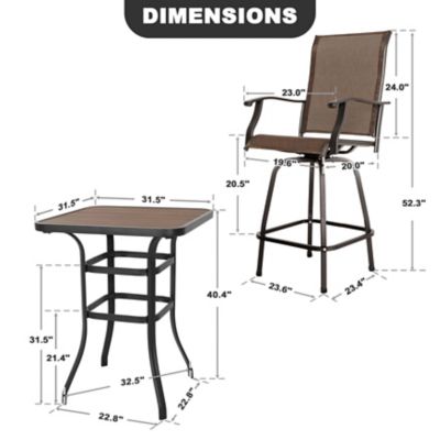Image showing 5 th Nuu Garden 5 pc. Outdoor Bar Set with Plastic Wood Table