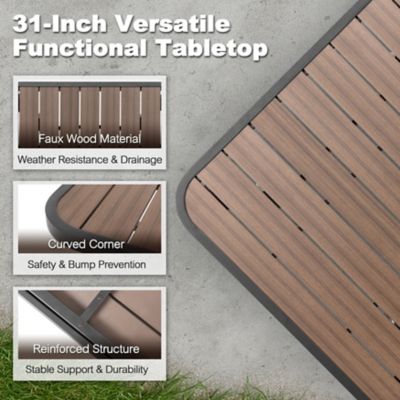 Image showing 9 th Nuu Garden 5 pc. Outdoor Bar Set with Plastic Wood Table