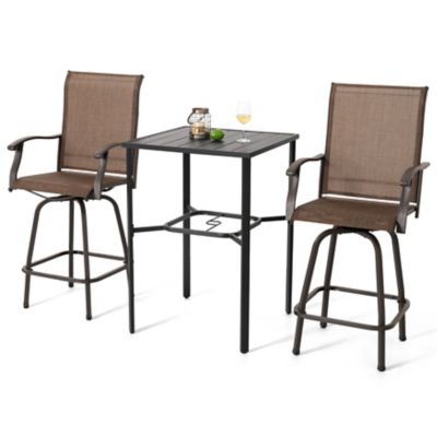 Image showing  3 pc. Outdoor Bar Set With Iron Table, SIB137BK-H1012