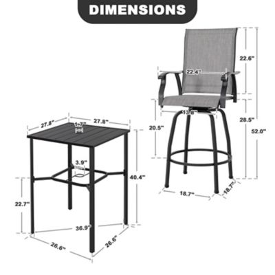 Image showing 5 th Nuu Garden 5 pc. Outdoor Bar Set with Iron Table, SIB1382-H1012