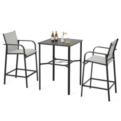 Image showing  3 pc. Outdoor Bar Set With Iron Table, SIB139-H1012