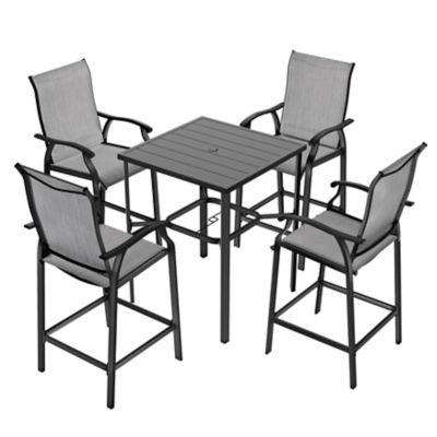 Image showing  5 pc. Outdoor Bar Set With Iron Table, SIB1402-H1012