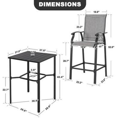 Image showing 5 th Nuu Garden 5 pc. Outdoor Bar Set with Iron Table, SIB1402-H1012