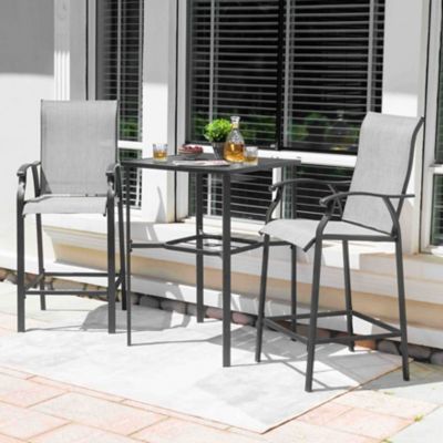 Image showing  3 pc. Outdoor Bar Set With Iron Table, SIB140-H1012