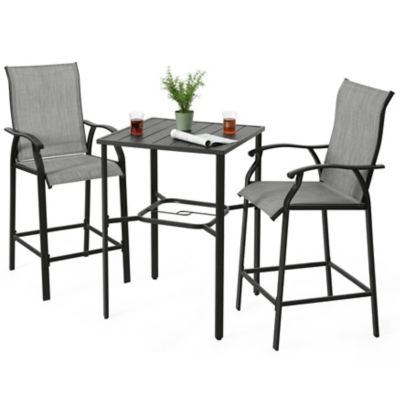 Image showing  3 pc. Outdoor Bar Set With Iron Table, SIB140-H1012