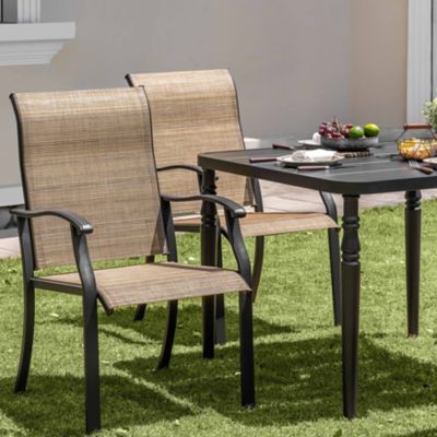 Image showing  5 pc. Square Dining Set with Textilene Chairs
