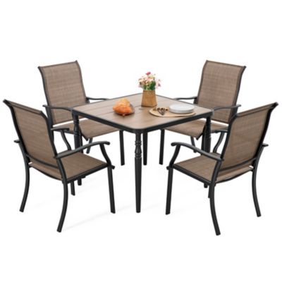 Image showing  5 pc. Dining Set With Textilene Chairs