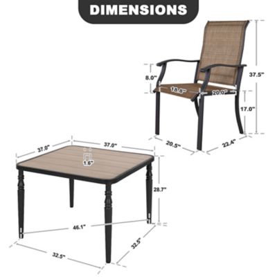Image showing 5 th Nuu Garden 5 pc. Dining Set With Textilene Chairs