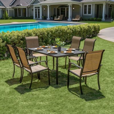 Image showing  7 pc. Patio Set With Umbrella Hole, SID001-T331