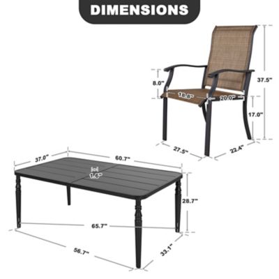 Image showing 5 th Nuu Garden 7 pc. Patio Set With Umbrella Hole, SID001-T331