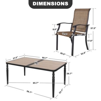 Image showing 5 th Nuu Garden 7 pc. Patio Set With Umbrella Hole, SID001-T332