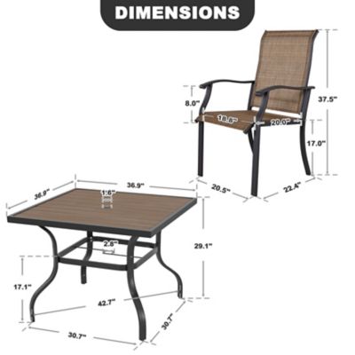 Image showing 5 th Nuu Garden 5 pc. Outdoor Dining Set, SID001-T502