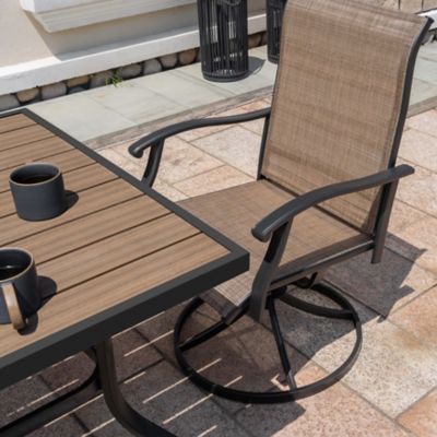 Image showing  5 pc. Dining Set With Swivel Textilene Chairs