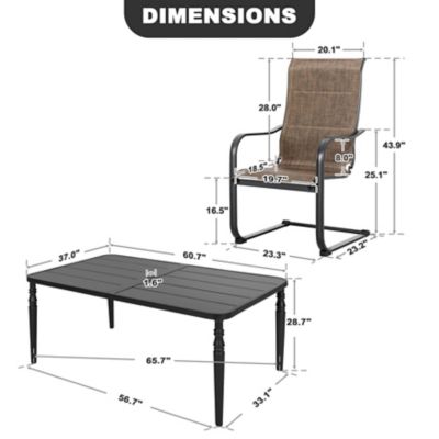 Image showing 5 th Nuu Garden 7 pc. Dining Set with C-Spring Textilene Chairs