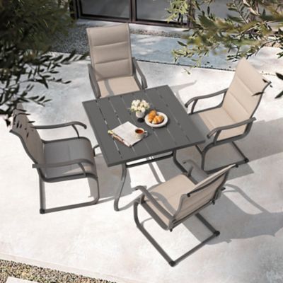 Image showing  5 pc. Outdoor Patio Dining Sets, Breathable Textilene