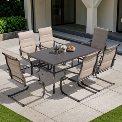 Nuu Garden 7 pc. Outdoor Patio Dining Sets, Breathable Textilene
