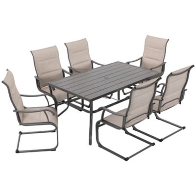 Image showing  7 pc. Outdoor Patio Dining Sets, Breathable Textilene