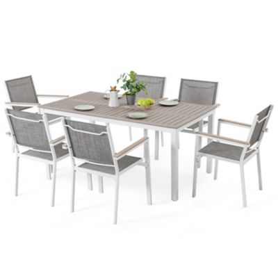 Image showing  7 pc. Dining Set With Stackable Chairs