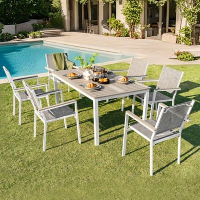 Image showing  7 pc. Dining Set With Stackable Chairs
