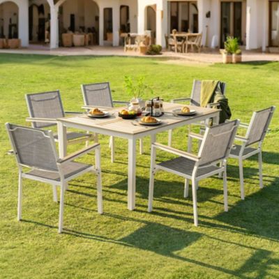 Image showing  7 pc. Dining Set With Stackable Chairs