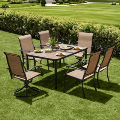 Image showing  7 pc. Patio Dining Set With Umbrella Hole