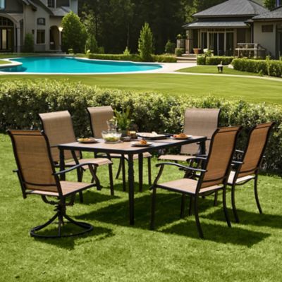 Image showing  7 pc. Patio Dining Set With Umbrella Hole