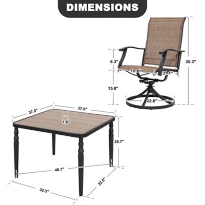 Image showing 5 th Nuu Garden 5 pc. Patio Dining Set With Umbrella Hole