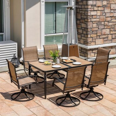 Image showing  7 pc. Outdoor Dining Set With Swivel Chairs