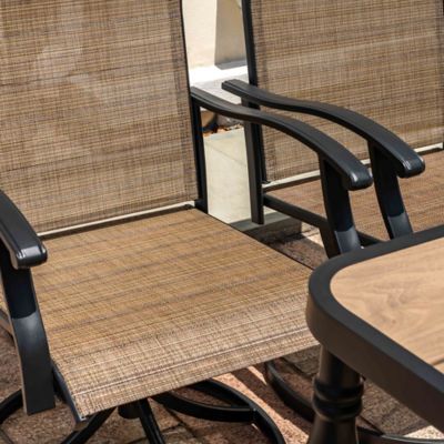 Image showing  7 pc. Outdoor Dining Set With Swivel Chairs