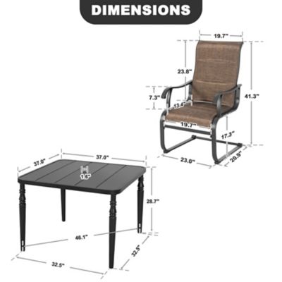 Image showing 5 th Nuu Garden 5 pc. Outdoor Square Dining Set, SID06B-T321
