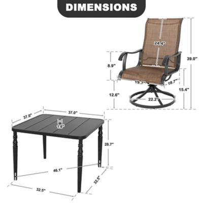 Image showing 5 th Nuu Garden 5 pc. Outdoor Square Dining Set, SID06S-T321