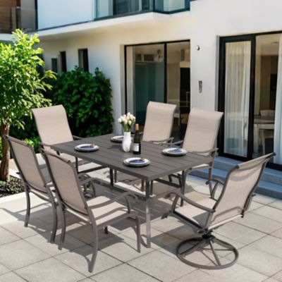 Image showing  7 pc. Outdoor Dining Set, Gray