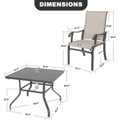 Image showing 5 th Nuu Garden 5 pc. Outdoor Dining Set with Textilene Chairs, Gray