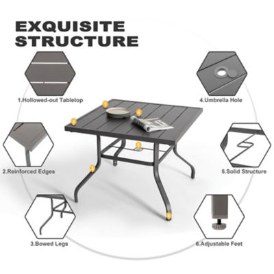 Image showing 8 th Nuu Garden 5 pc. Outdoor Dining Set with Textilene Chairs, Gray