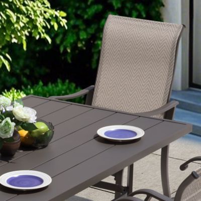 Image showing  7 pc. Outdoor Dining Set with Textilene Chairs, Gray