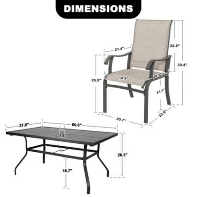 Image showing 5 th Nuu Garden 7 pc. Outdoor Dining Set with Textilene Chairs, Gray