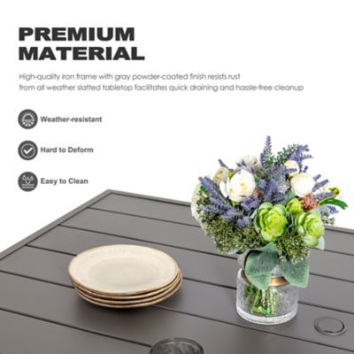 Image showing 9 th Nuu Garden 7 pc. Outdoor Dining Set with Textilene Chairs, Gray