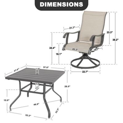 Image showing 5 th Nuu Garden 5 pc. Outdoor Dining Set with Swivel Chairs, Gray
