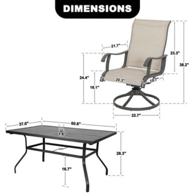 Image showing 5 th Nuu Garden 7 pc. Outdoor Dining Set with Swivel Chairs, Gray