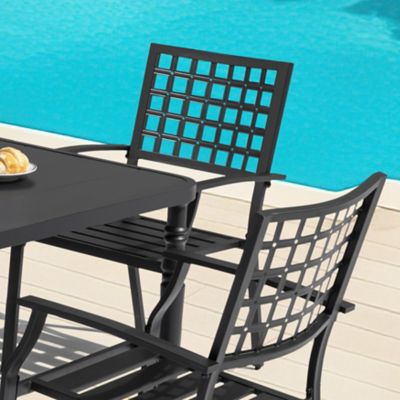 Image showing  5 pc. Outdoor Square Dining Set With Iron Chair, SID1342-T321