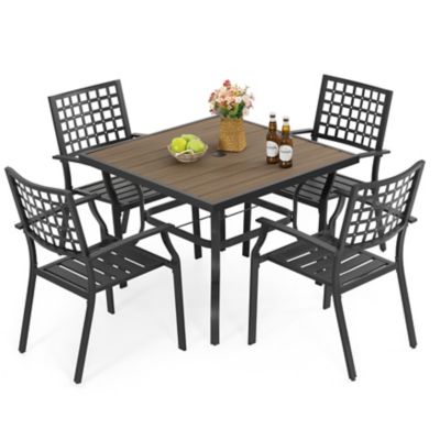 Image showing  5 pc. Outdoor Dining Set With Plastic Wood Table
