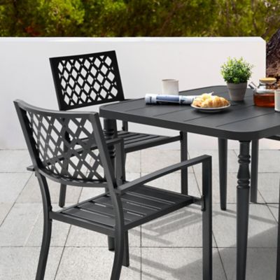 Image showing  5 pc. Outdoor Square Dining Set With Iron Chair, SID134-T321