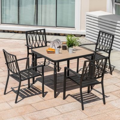 Nuu Garden 5 pc. Outdoor Square Dining Set With Iron Chair, SID150-T322