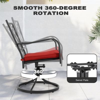 Image showing  5 pc. Outdoor Square Dining Set With Iron Swivel Chair, SID152S-T321