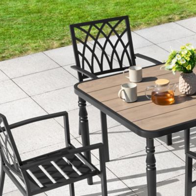 Image showing 2 th Nuu Garden 5 pc. Outdoor Square Dining Set With Iron Chair, SID152-T322